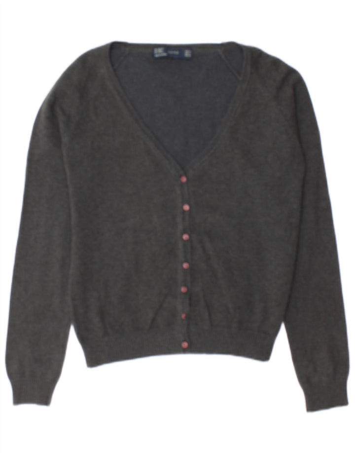 Maglione cardigan da donna Zara UK 10 piccolo cotone grigio