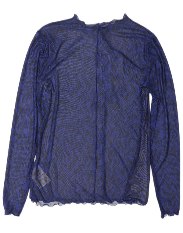 Parte seconda Top trasparente da donna a maniche lunghe UK 18 XL Poliestere blu Chevron