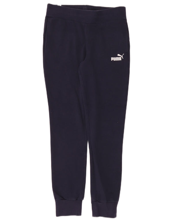Pantaloni da tuta da donna Puma Joggers UK 10 Small Blu Navy Cotone