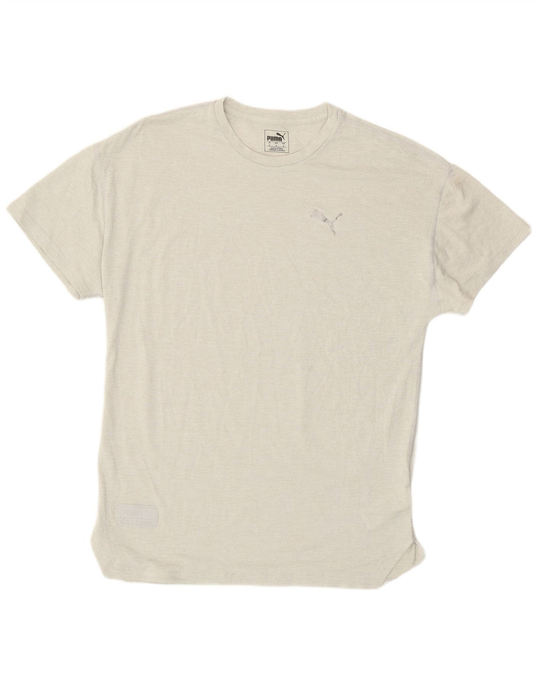 T-shirt da uomo Puma Top in poliestere chiazzato grigio medio