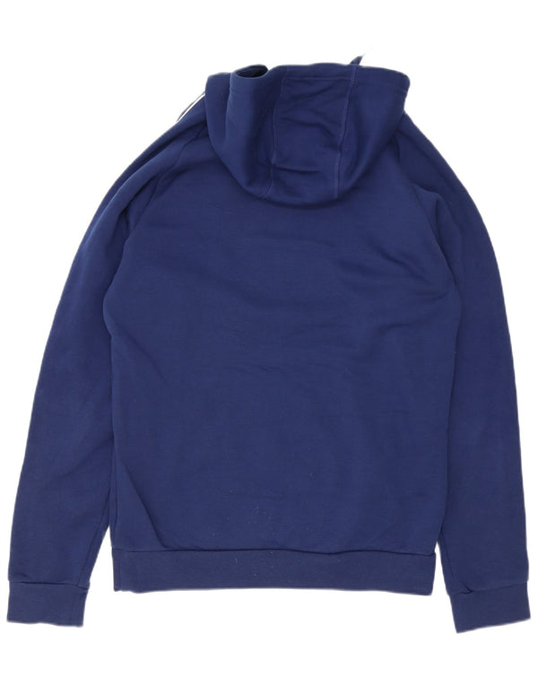 Felpa con cappuccio da uomo Adidas media in cotone blu navy