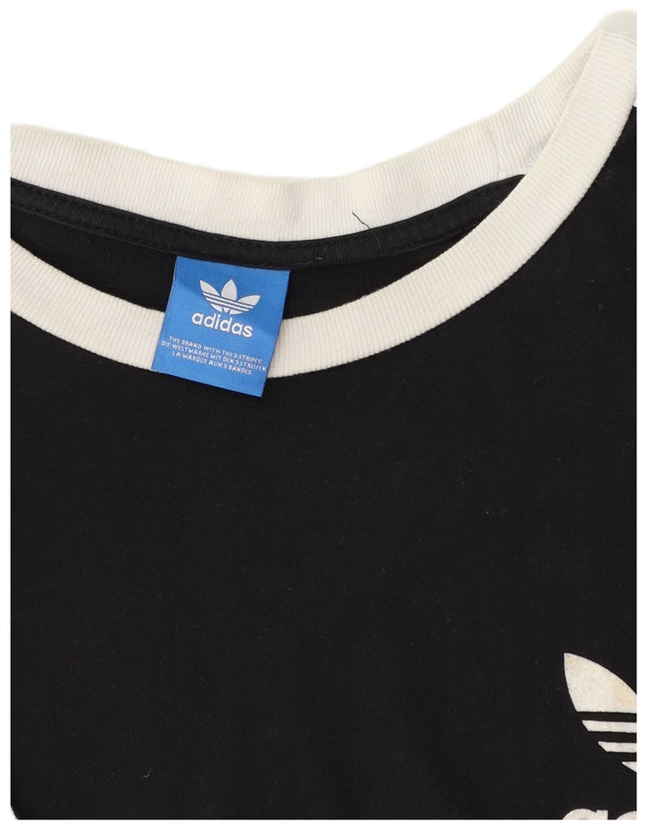 T-shirt da uomo Adidas Top in poliestere color block medio nero