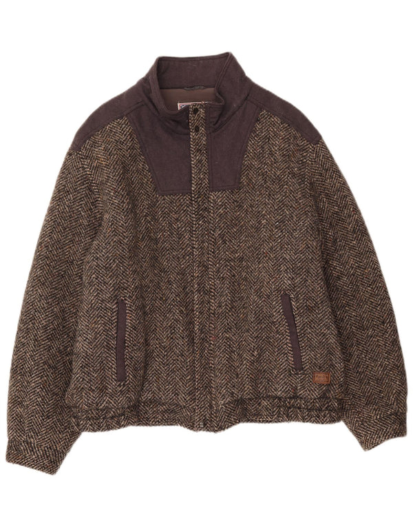 Giubbotto bomber da uomo Faciba IT 56 3XL Lana color block marrone