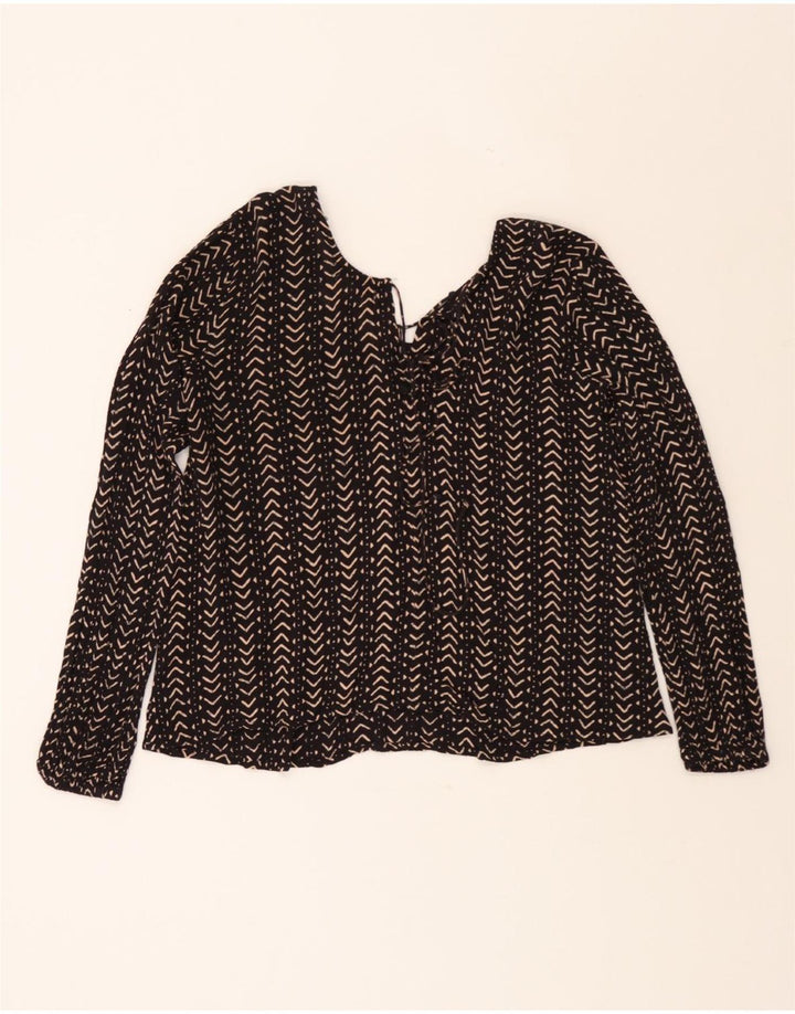 BILLABONG Womens Blouse Top UK 14 Medium Black Striped Rayon Vintage Billabong and Second-Hand Billabong from Messina Hembry 