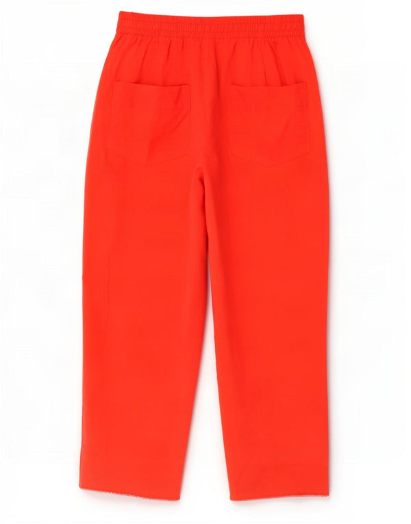 Pantaloni chino a gamba larga da donna Zara XS W24 L26 rosso viscosa