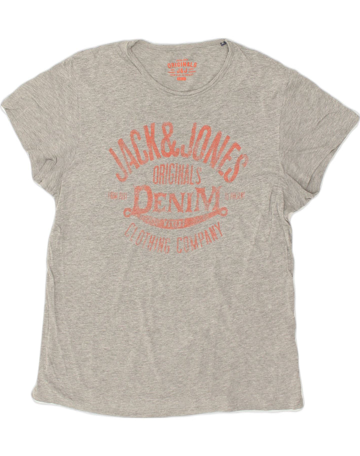 JACK & JONES Mens Graphic T-Shirt Top XL Grey Cotton | Vintage Jack & Jones | Thrift | Second-Hand Jack & Jones | Used Clothing | Messina Hembry 