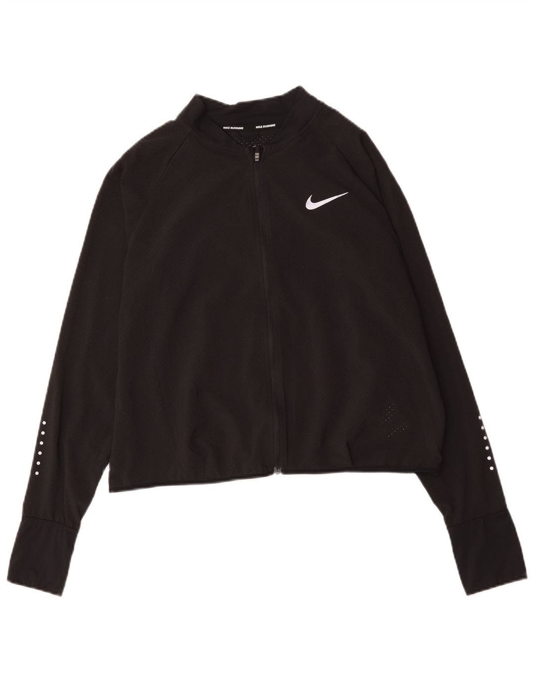 Giacca da corsa corta da corsa da donna Nike UK 16 grande poliestere nero