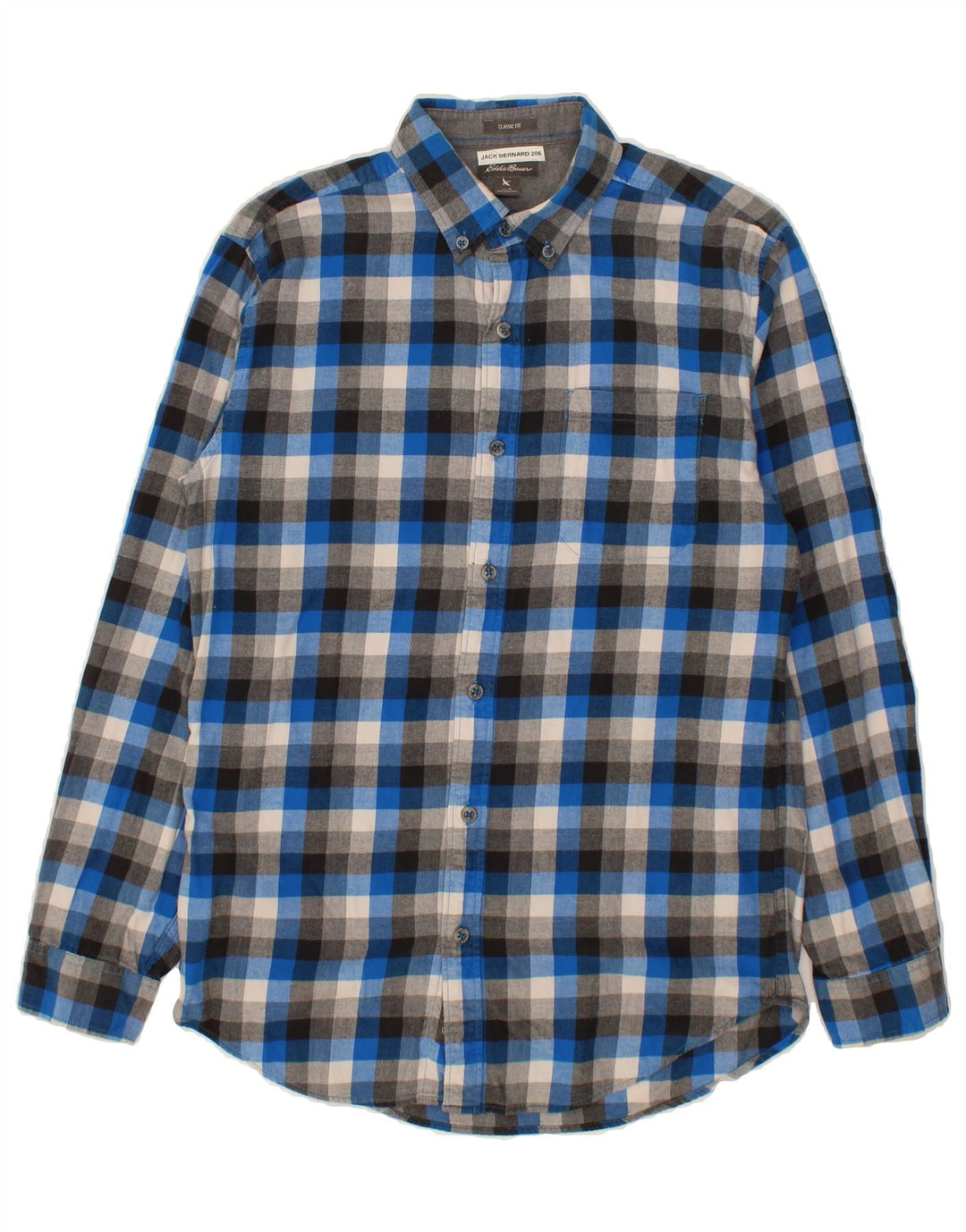 EDDIE BAUER Mens Flannel Shirt Small Blue Check Cotton Vintage Eddie Bauer and Second-Hand Eddie Bauer from Messina Hembry 