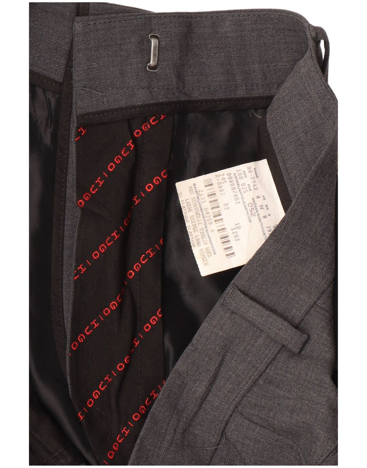 Pantaloni da abito dritti da uomo HUGO BOSS IT 52 XL W34 L34 Lana vergine grigia