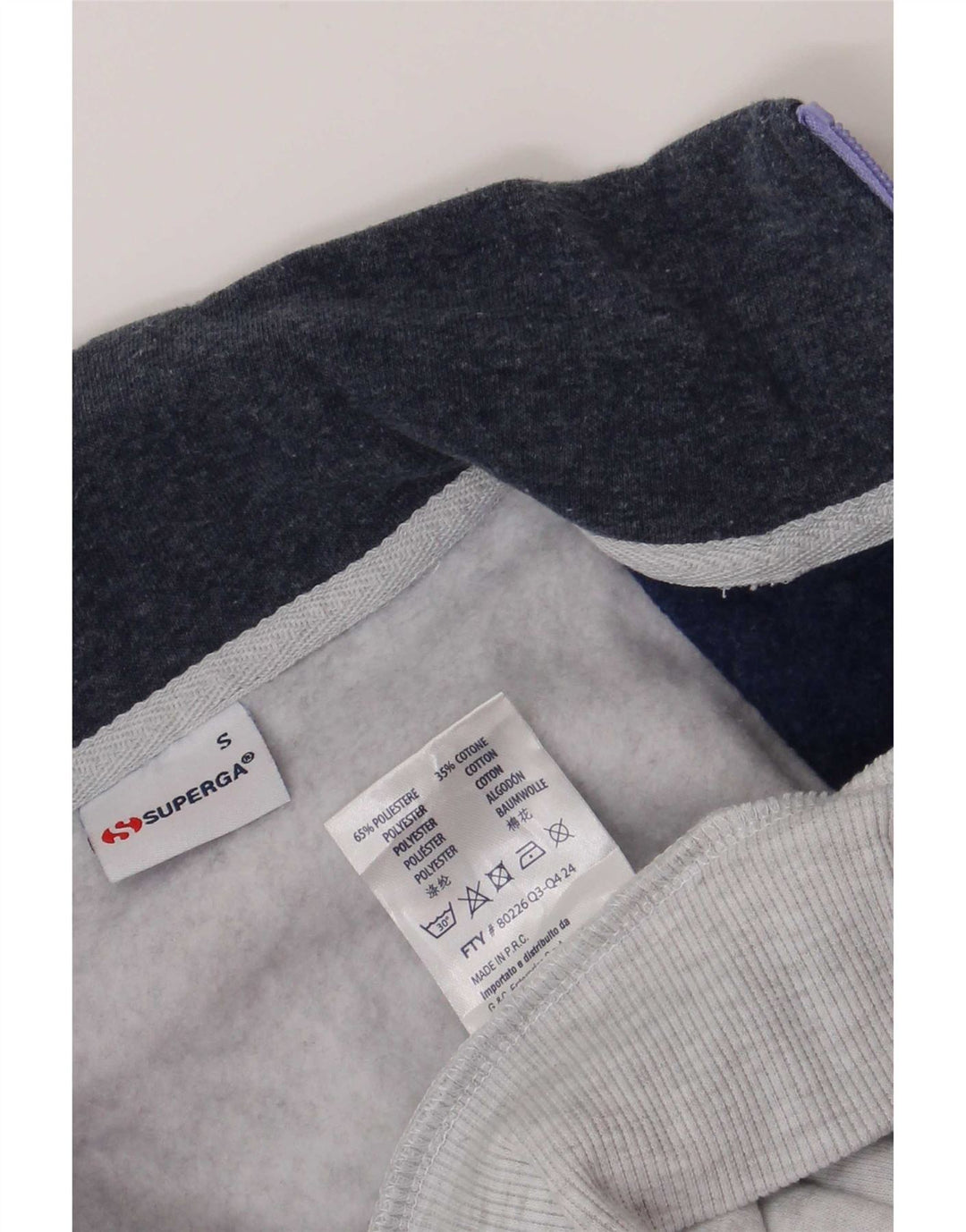 Giacca da tuta da uomo Superga Regular Fit, piccola, grigia, color block Sports