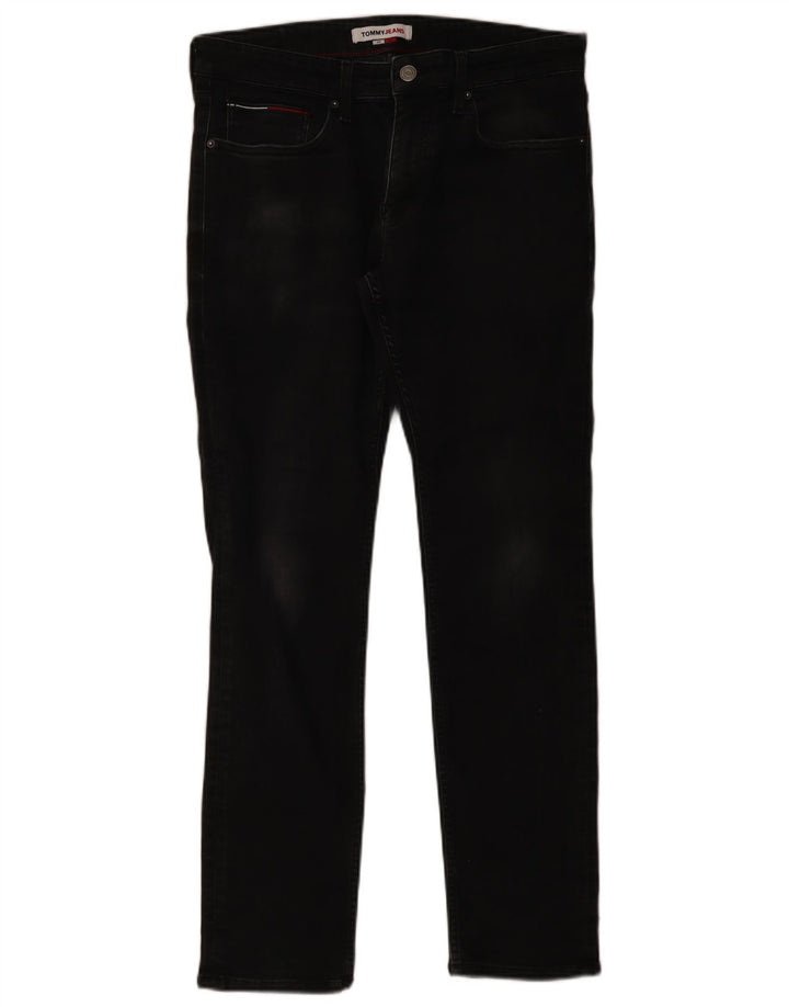 Jeans slim da uomo Tommy Hilfiger W34 L32 cotone nero