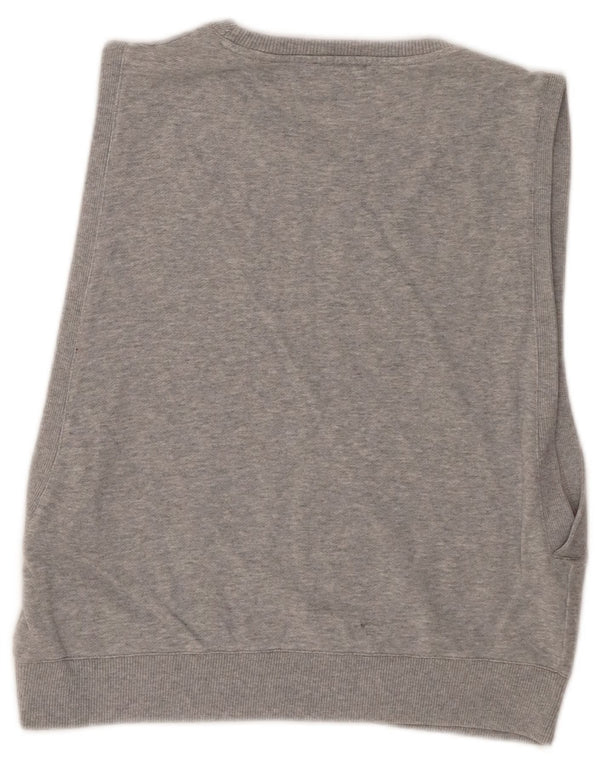 Felpa senza maniche corta da donna Cos, maglione UK 12, cotone grigio medio