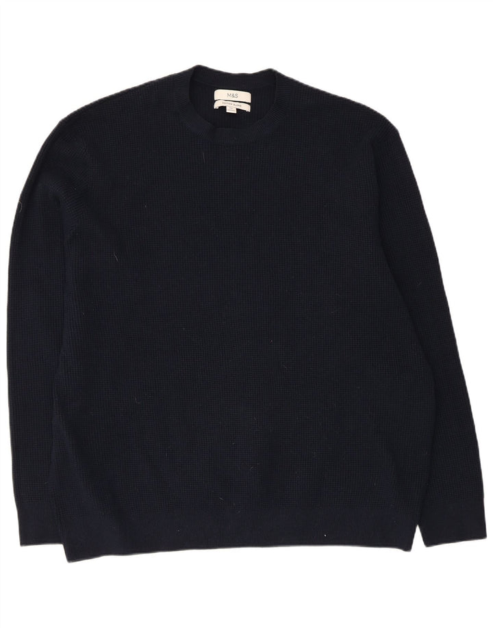 Maglione maglione girocollo da uomo Marks & Spencer 3XL poliestere blu navy