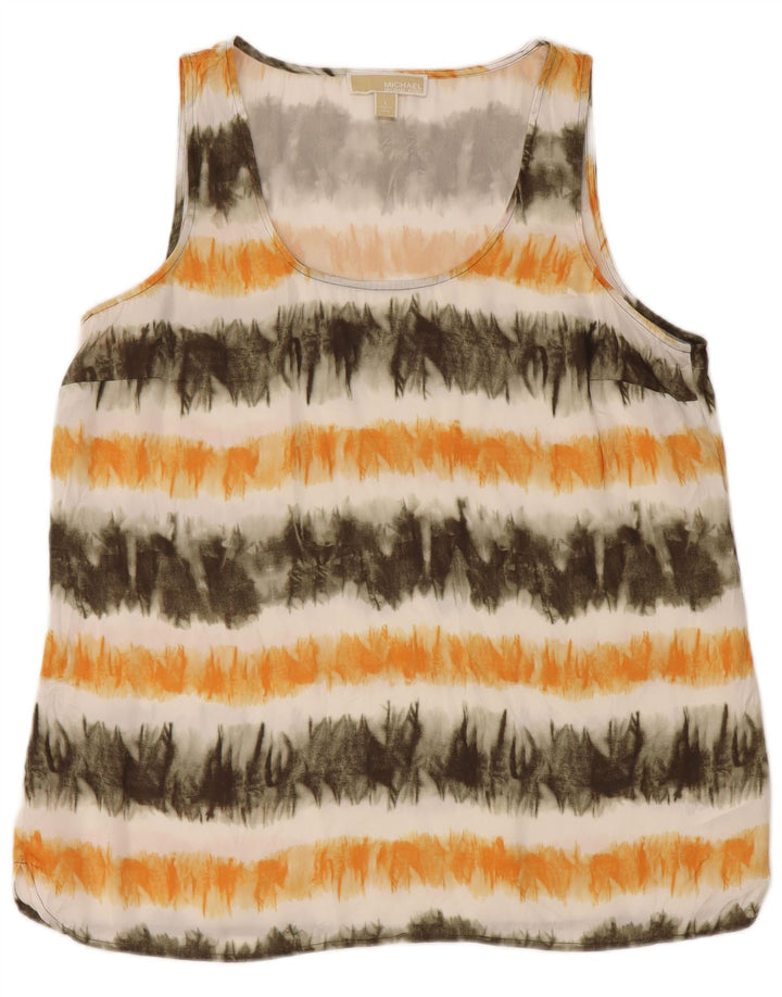 MICHAEL KORS Canotta da donna UK 16 Grande poliestere tie-dye multicolore