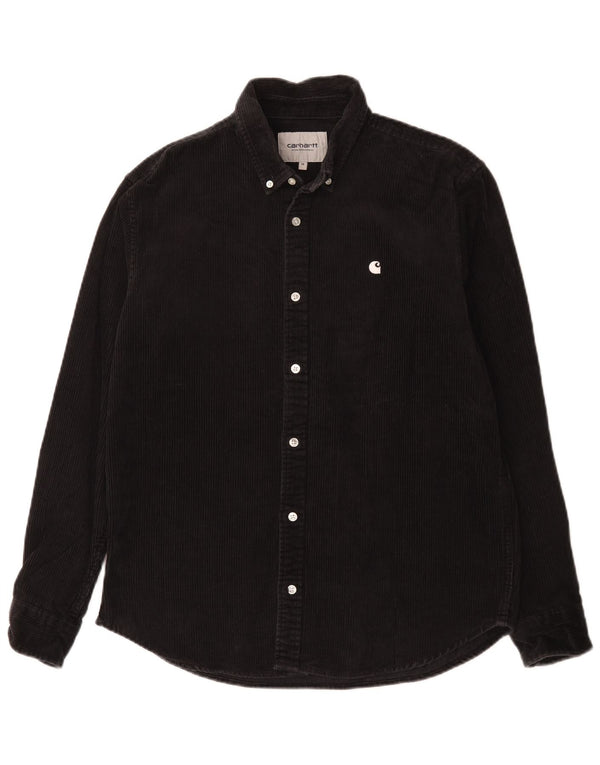 Camicia da uomo in velluto a coste Carhartt, cotone nero medio