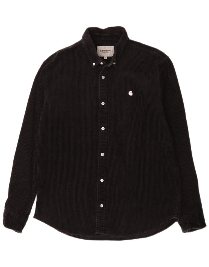 Camicia da uomo in velluto a coste Carhartt, cotone nero medio