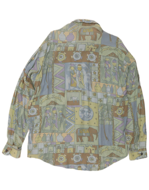 Camicia da uomo vintage grande patchwork multicolore