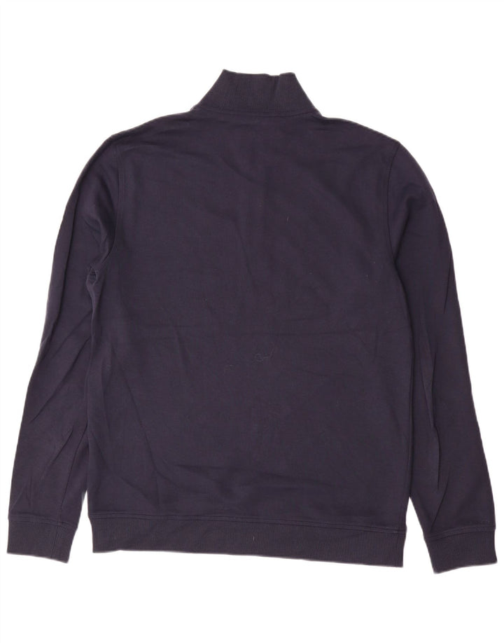 Felpa da uomo con collo con zip Ted Baker, taglia 3, cotone medio blu navy