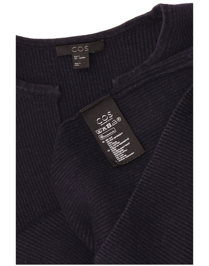 Maglione da donna oversize con scollo a V Cos UK 10 piccolo in lana blu navy