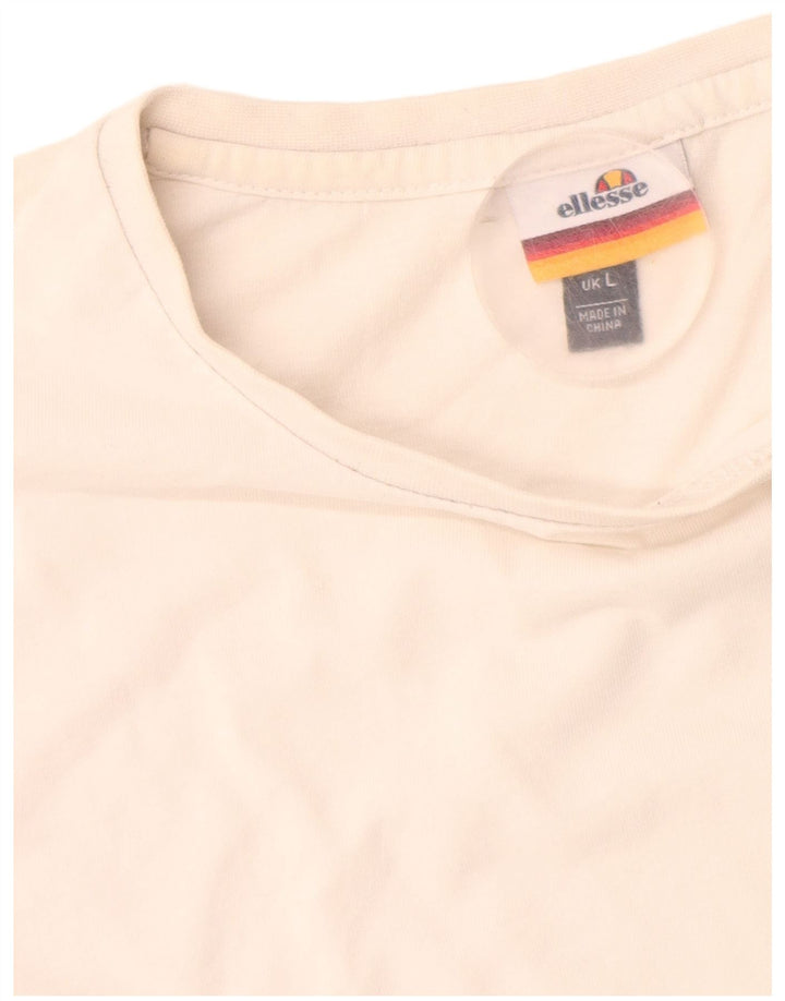 T-shirt grafica da uomo Ellesse Top grande in cotone bianco