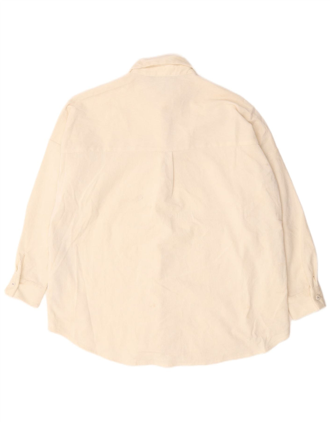 Camicia da donna oversize in velluto a coste Zara UK 10 piccola in poliestere bianco