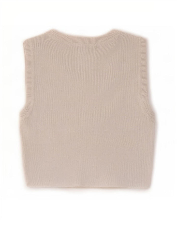 Top corto da donna Zara UK 12 in viscosa bianca media