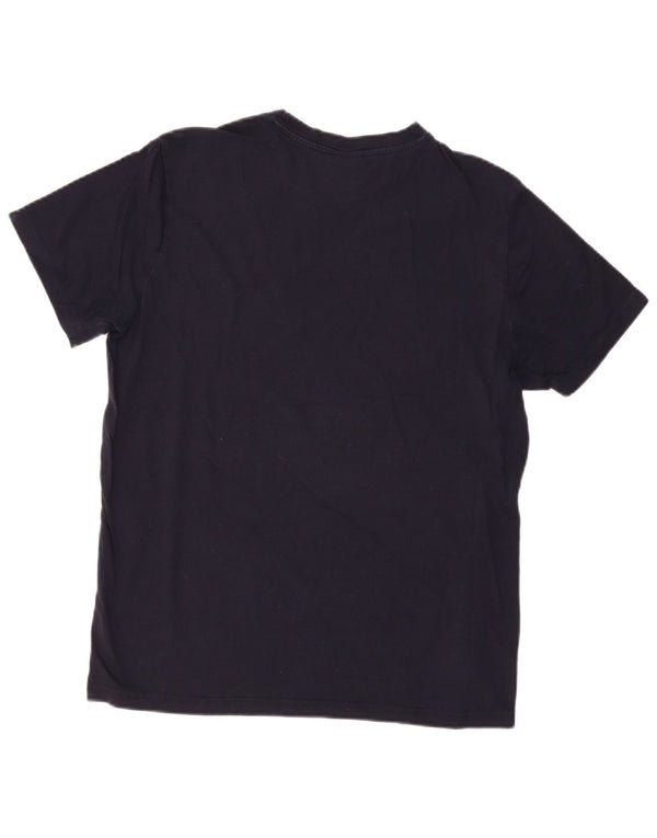 T-shirt grafica da uomo CHAMPION Top grande in cotone blu navy
