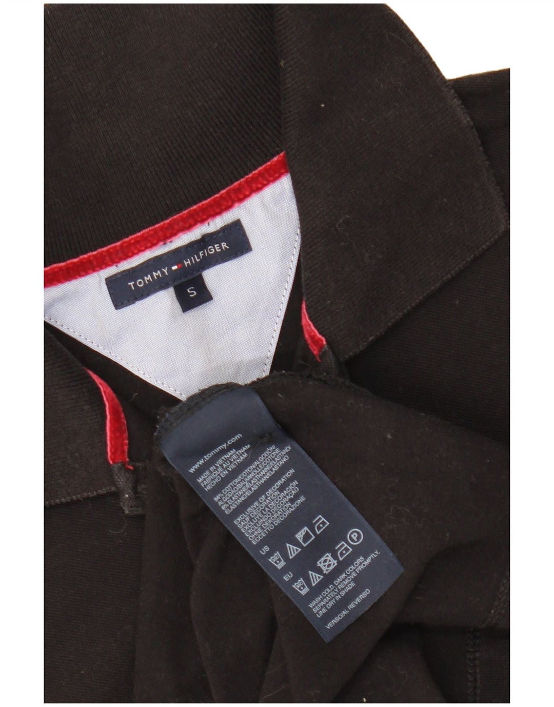 TOMMY HILFIGER Polo da donna UK 8 piccola in cotone nero