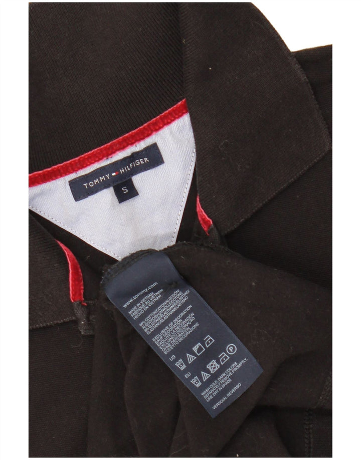 TOMMY HILFIGER Polo da donna UK 8 piccola in cotone nero