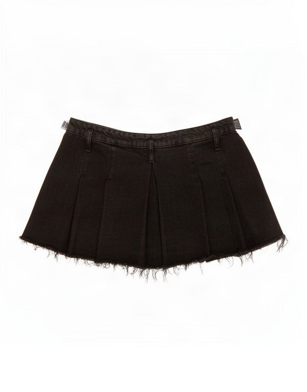 Zara Womens Mini Denim Skirt XL W32 Black Cotton