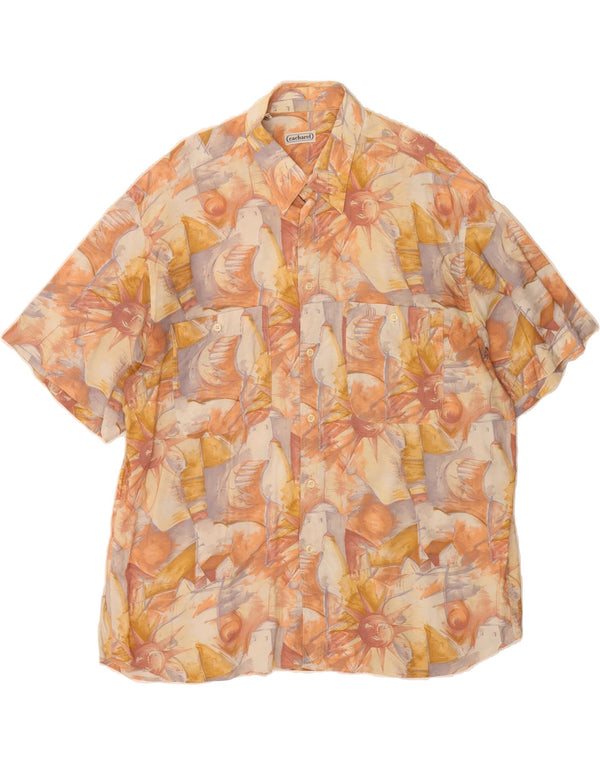 CACHAREL Mens Abstract Pattern Shirt Size 46 18 1/2 2XL Multicoloured