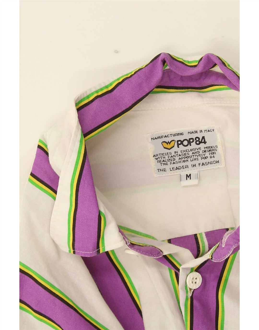 Camicia da uomo POP 84 a righe bianche medie
