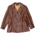 Giacca blazer in pelle da donna a 3 bottoni Julian Vard UK 10 piccola marrone