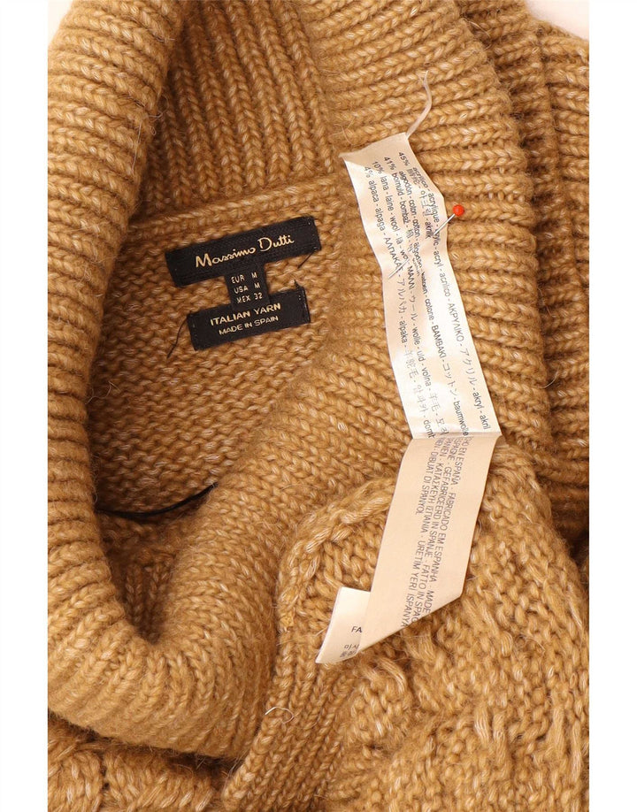 Maglione maglione a collo alto da donna Massimo Dutti UK 14 Acrilico marrone medio
