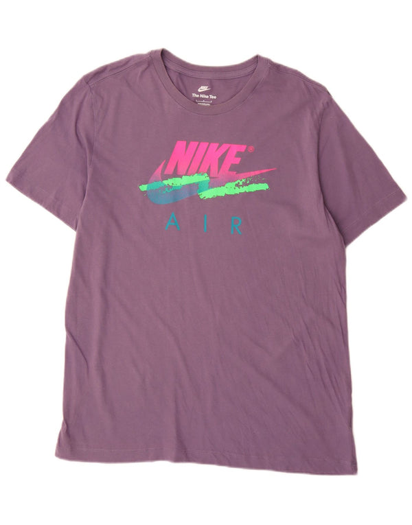 T-shirt grafica da uomo Nike Top grande in cotone viola