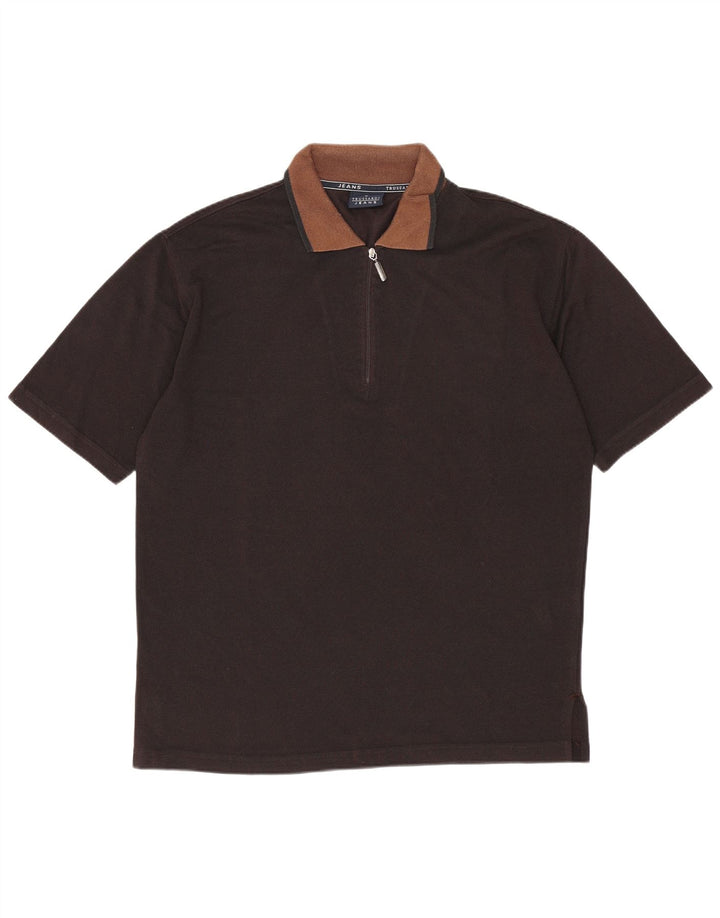 Polo Uomo Trussardi Jeans Medium Black Colourblock Poliestere