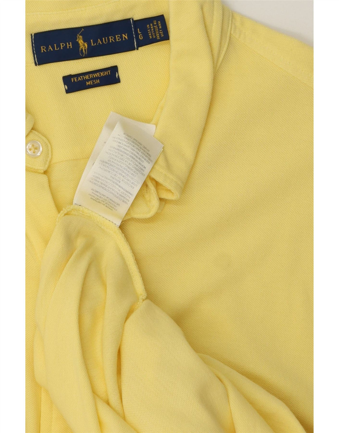 Ralph Lauren Camicia da uomo in rete leggera piuma di grandi dimensioni in cotone giallo