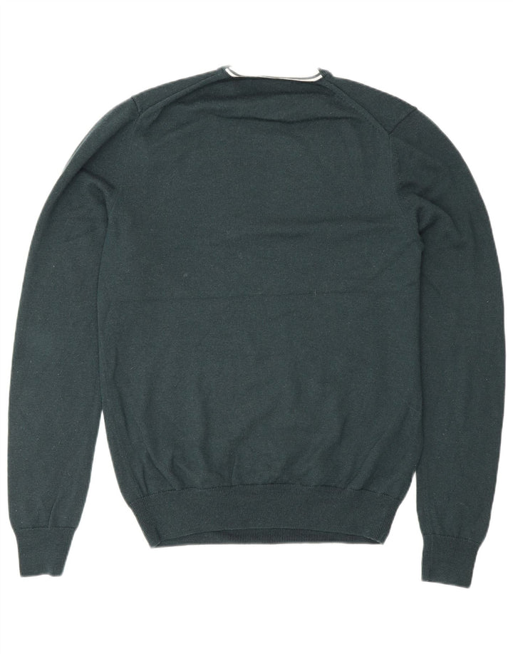 Maglione maglione girocollo da uomo Fred Perry piccolo in lana verde