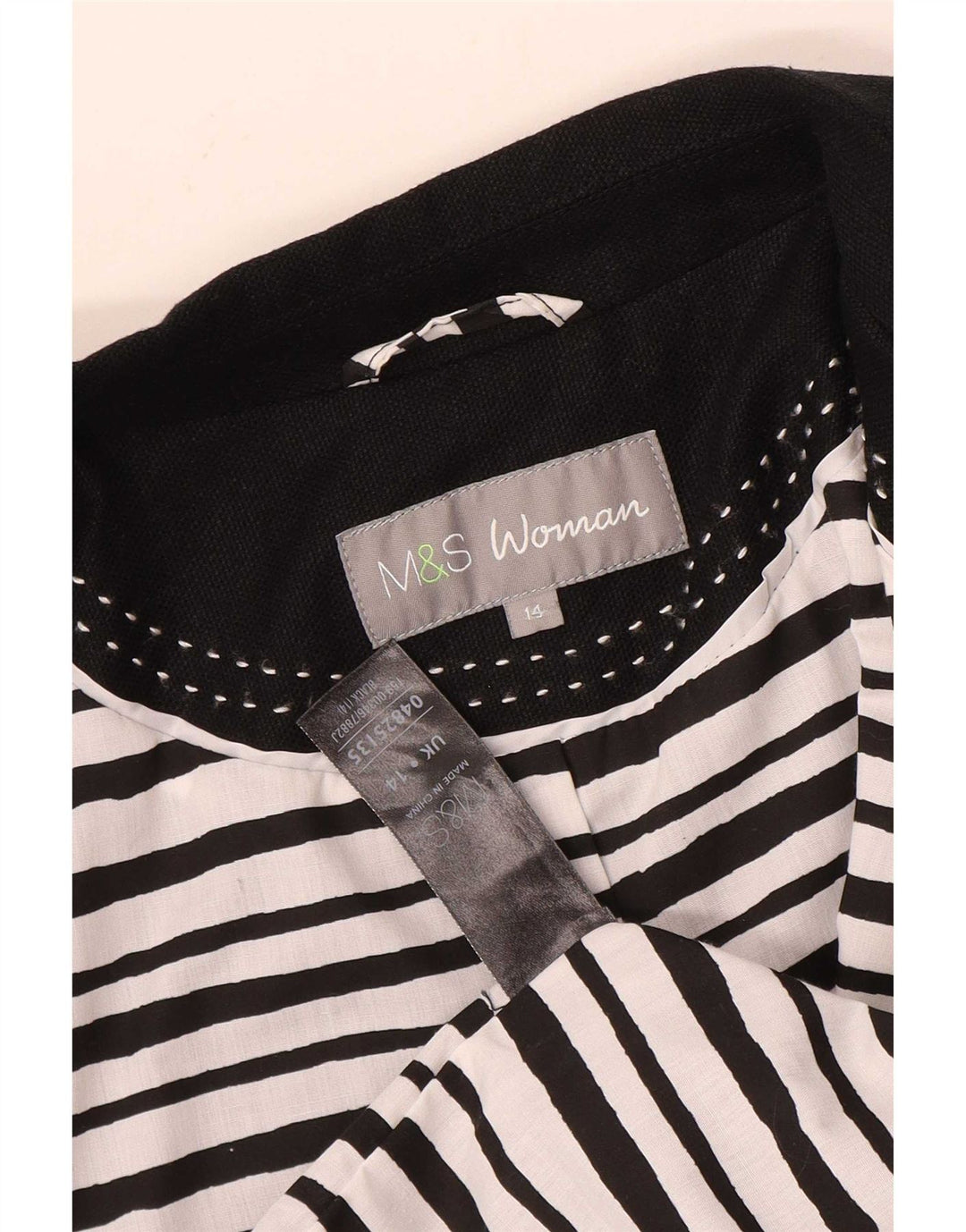 Giacca blazer a 3 bottoni Marks & Spencer da donna UK 14 lino medio nero