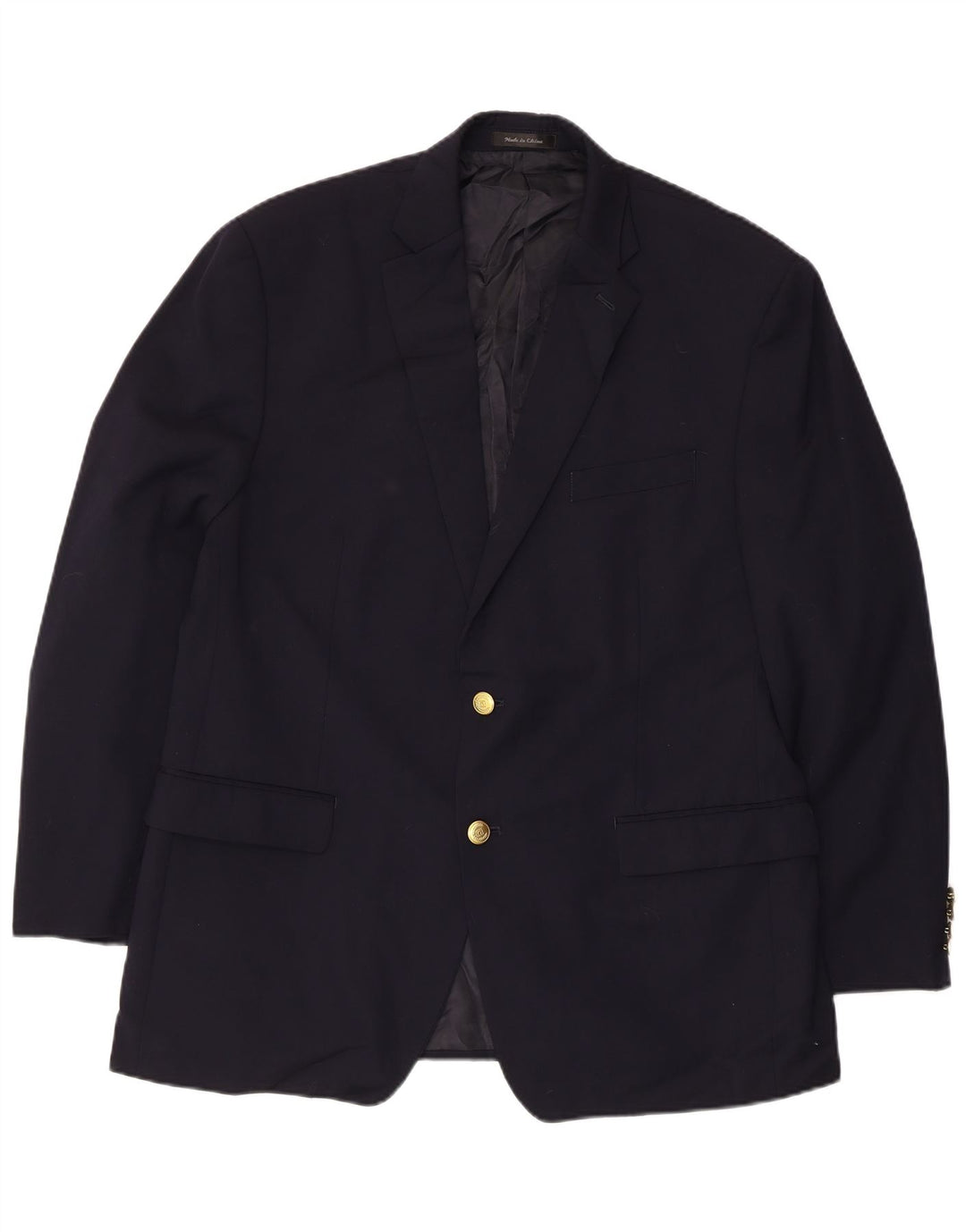 Giacca blazer da uomo a 2 bottoni Chaps UK 38 lana blu navy media