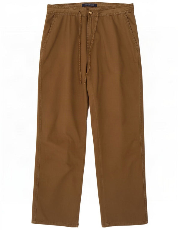 St. Pantaloni chino dritti da donna Bernard UK 14 Large W32 L32 Marrone Cotton