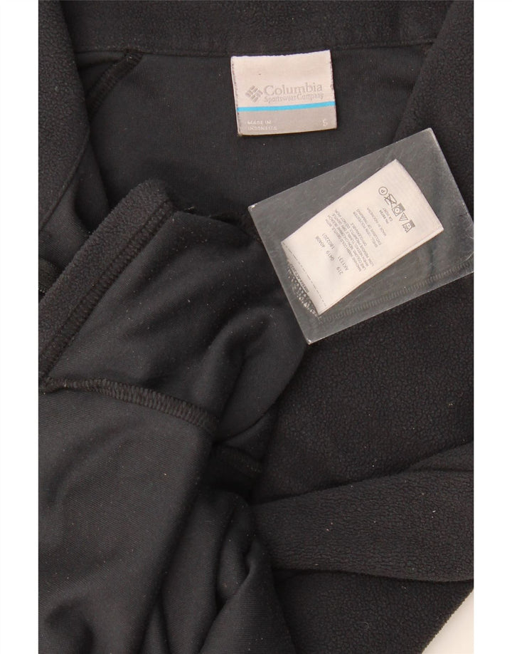 Maglione in pile Columbia da donna con collo e zip UK 10 piccolo poliestere nero