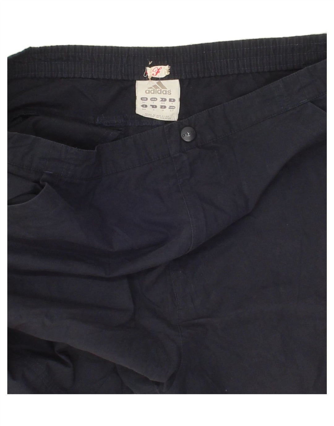 ADIDAS Mens Graphic Capri Trousers Medium  Navy Blue Polyester Vintage Adidas and Second-Hand Adidas from Messina Hembry 