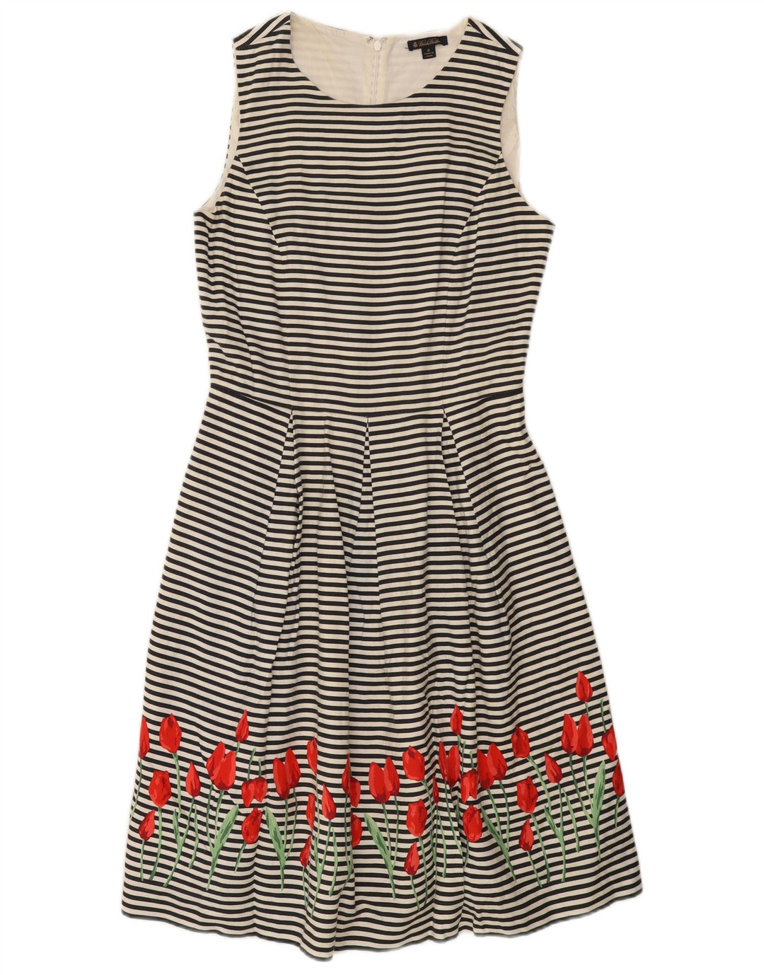Abito a trapezio da donna Brooks Brothers US 8 medio a righe bianco sporco