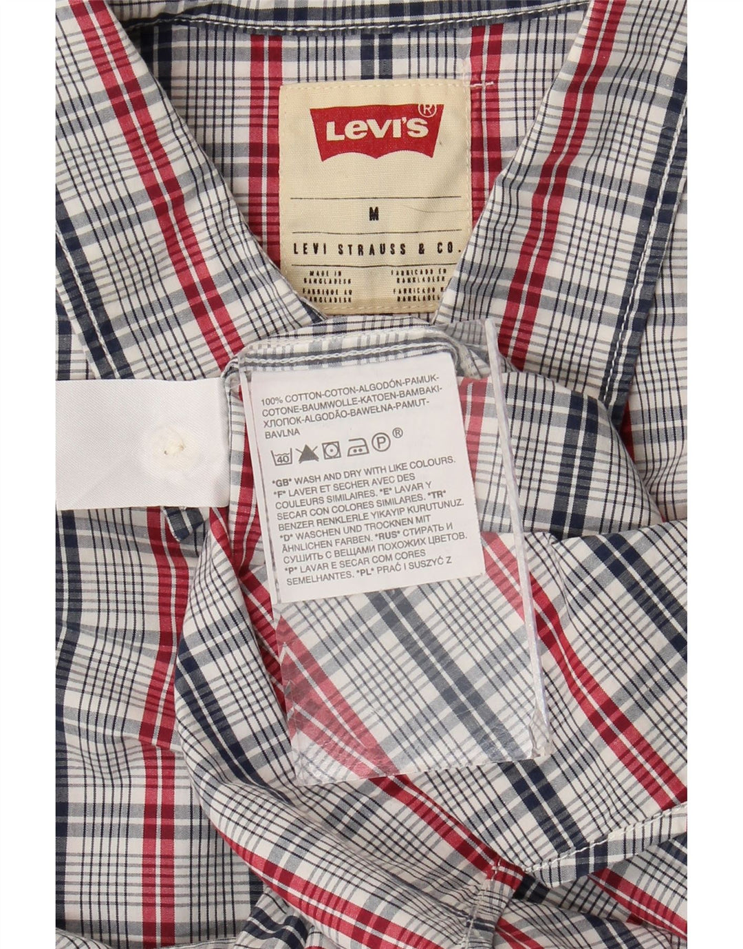 Camicia Levi's da uomo a maniche corte vestibilità standard in cotone a quadri blu medio