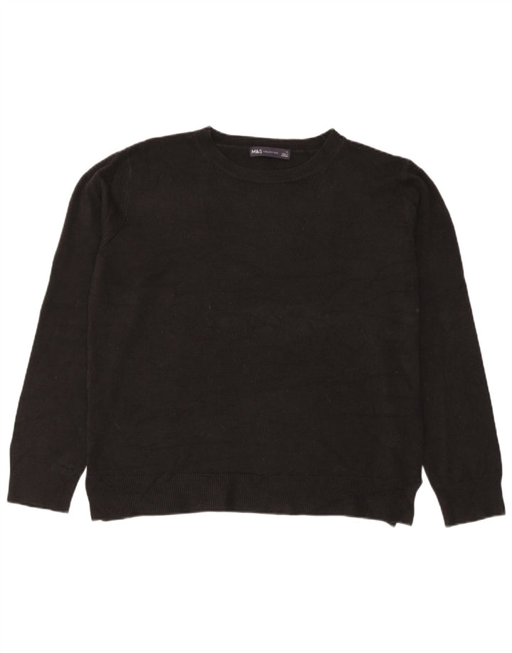 Maglione maglione girocollo da donna Marks & Spencer UK 14 acrilico nero medio