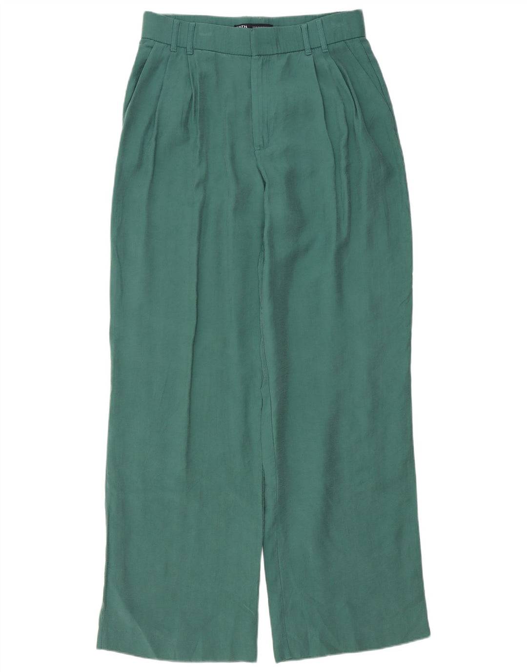 Pantaloni chino con pegging da donna Zara medi W28 L32 verde modal