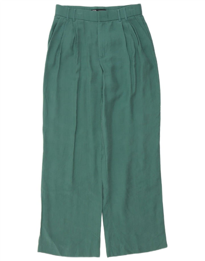 Pantaloni chino con pegging da donna Zara medi W28 L32 verde modal