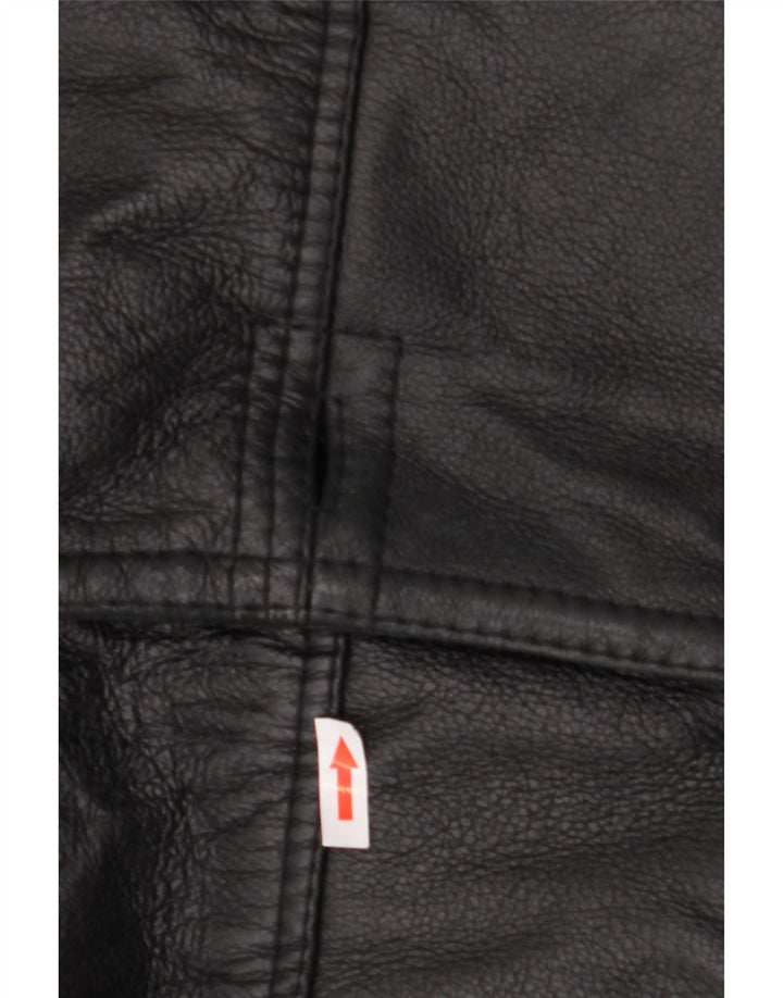 Giubbotto in shearling vintage da uomo IT 50 grande nero