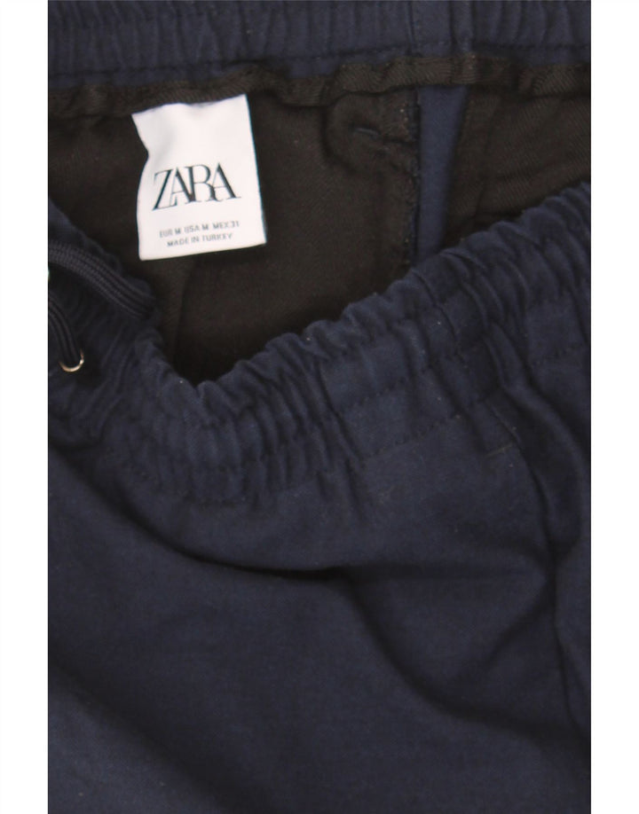 ZARA Womens Tracksuit Trousers UK 12 Medium  Navy Blue Polyester Vintage Zara and Second-Hand Zara from Messina Hembry 